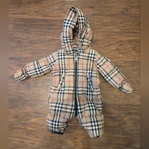 BURBERRY Baby's Harper Down Footed Coverall Babies 3 Months 3M Toddler Puffer